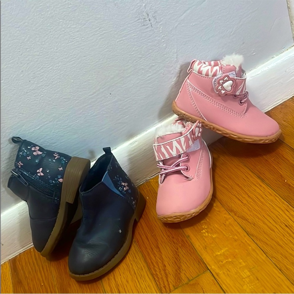 Two Pair Bundle of Adorable Toddler Ankle Boots